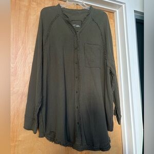 Olive Button-Up Shirt